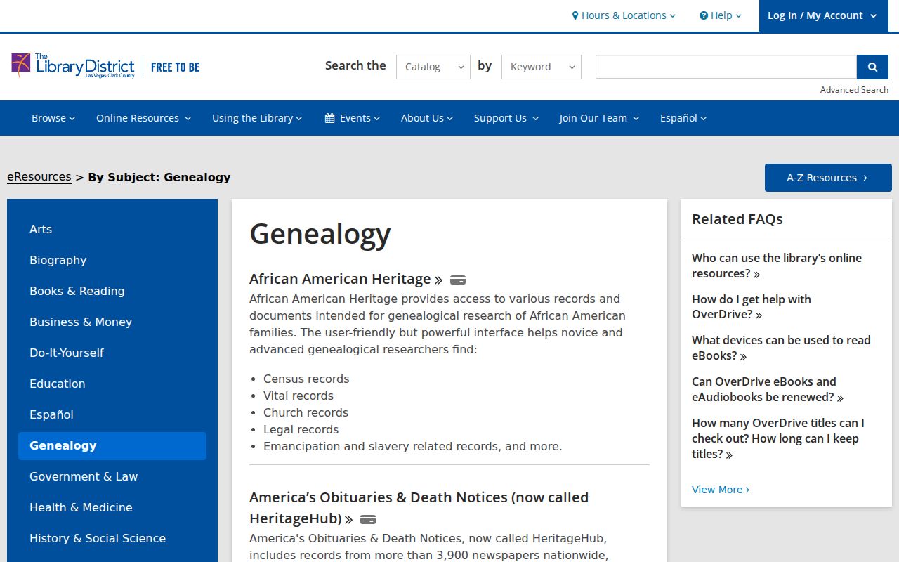 Clark County city directory research through Library District genealogy resources