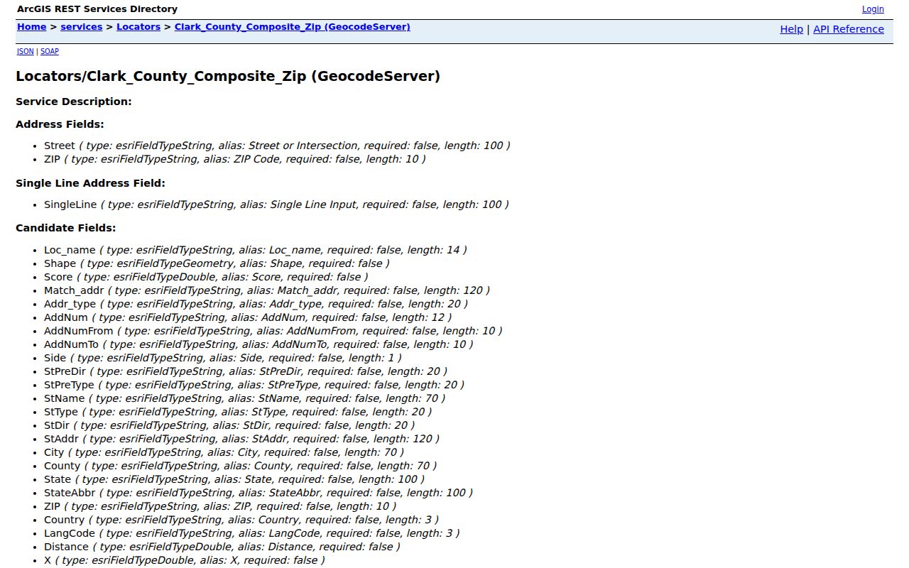 Clark County ZIP code directory geocoder and map lookup